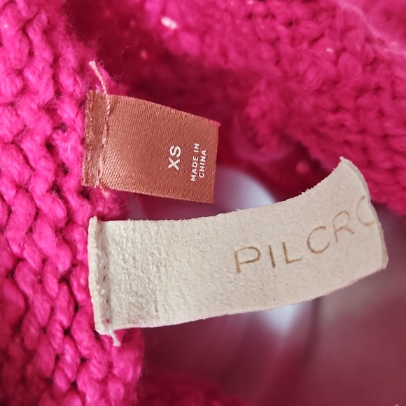 Pilcro Anthropologie Women's Pink Mock-Neck Cable-Knit Sweater Size XS - Picture 5 of 11